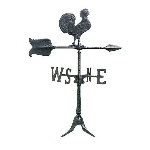Whitehall Products 24 In. Black Aluminum Rooster Weather Vane