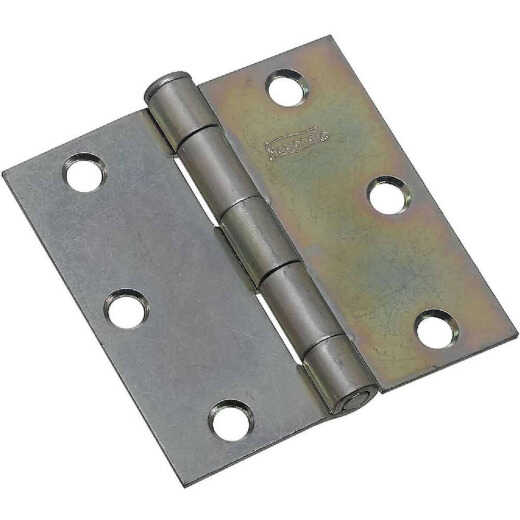 National 3 In. Square Zinc Plated Steel Broad Door Hinge (2-Pack)
